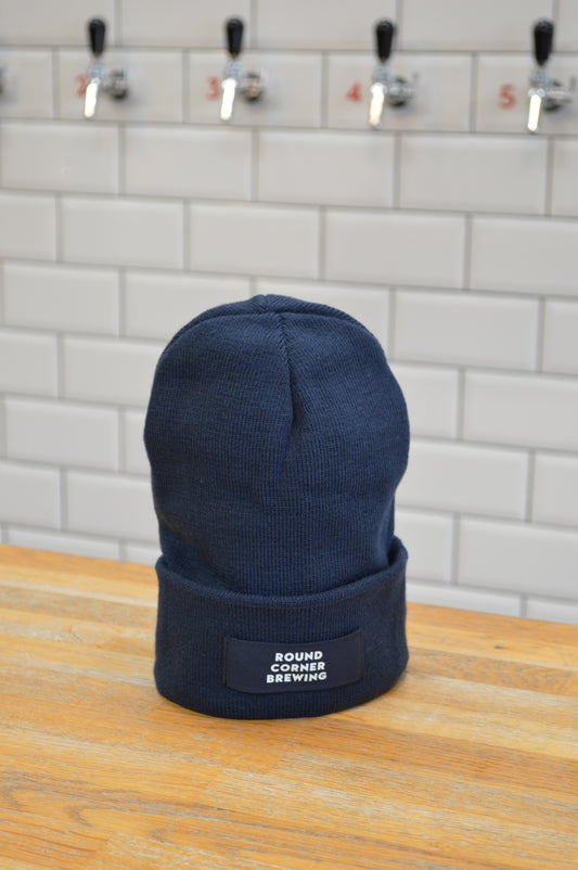 NEW Round Corner Patch Beanie - Navy